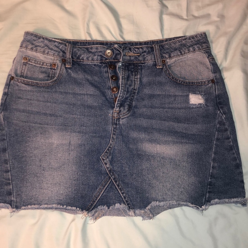 blue jean skirt